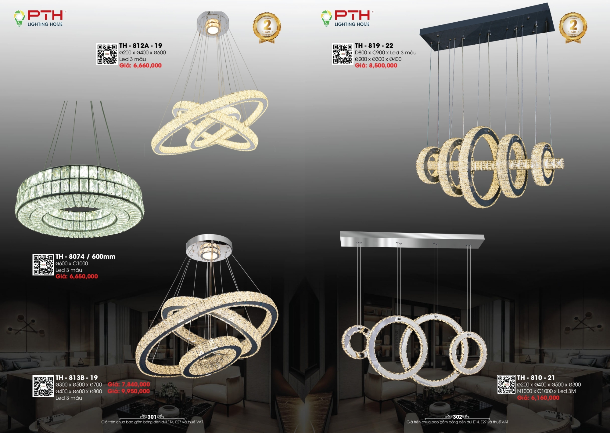 Bảng giá đèn trang trí PTH Lighting Home 2026